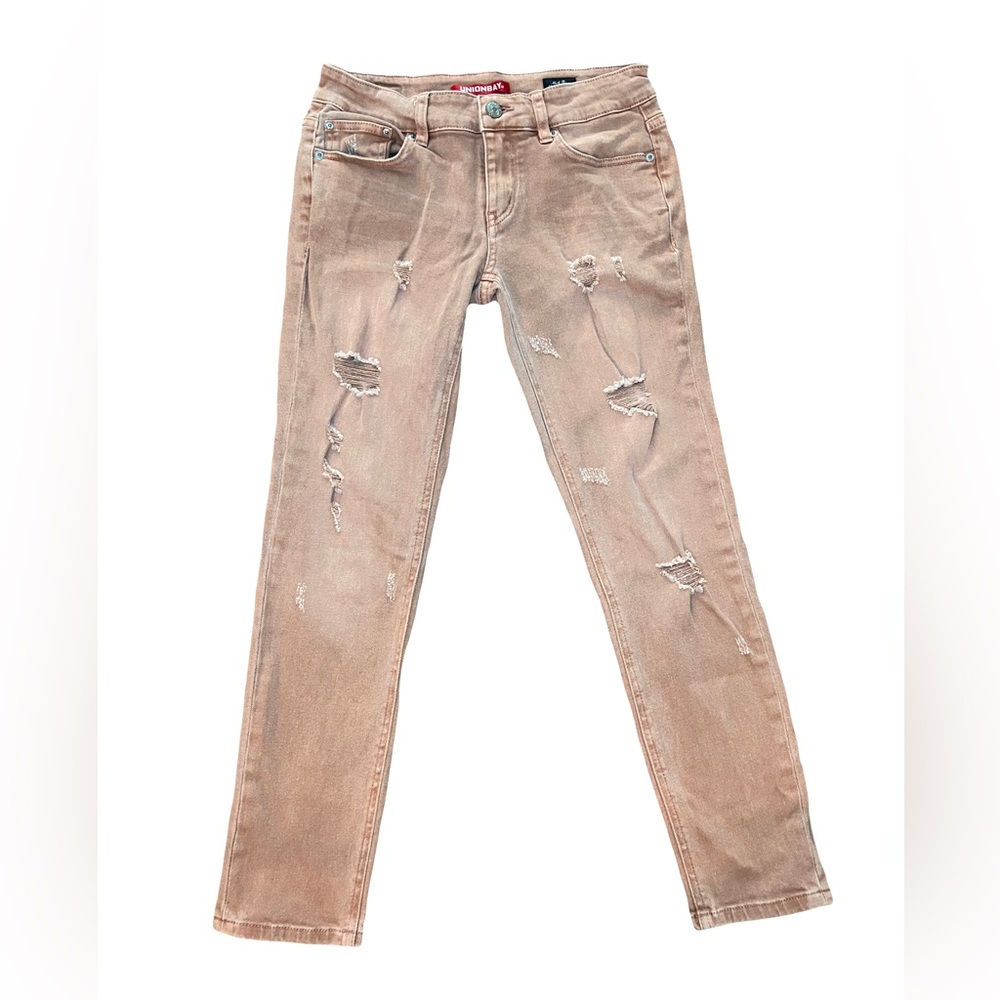 UNIONBAY Women’s Distressed Vintage Pink Ankle Cut Jeans Size 3